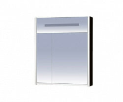 Шкаф-зеркало 65 см, черный зеркальный, Misty Джулия 65 Л-Джу04065-0210