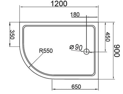 Фотография товара Cezares Tray TRAY-A-RH-120/90-550-15-W-R