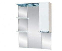 Шкаф-зеркало 85 см, белая эмаль, правый, Misty Жасмин 85 R П-Жас02085-011СвП