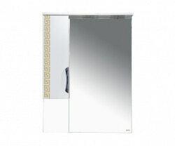 Шкаф-зеркало 70 см, белый/золотая патина, левый, Misty Престиж 70 L Э-Прсж02070-013ЛЗлп