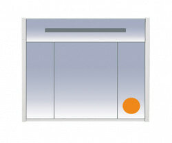 Шкаф-зеркало 90 см, оранжевый зеркальный, Misty Джулия 90 Л-Джу04090-1310