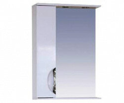Шкаф-зеркало 55 см, белая пленка, левый, Misty Жасмин 55 L П-Жас02055-012СвЛ