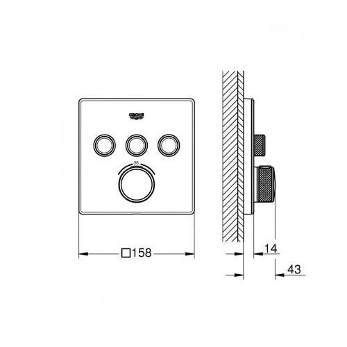 Фотография товара Grohe Grohtherm SmartControl 29157LS0Gr