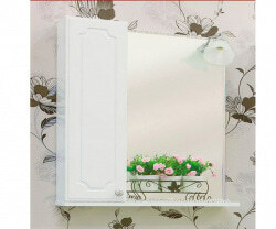 Шкаф-зеркало 70 см, белый, левый, Sanflor Ксения 70 L