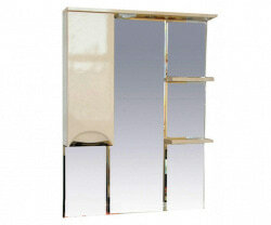 Шкаф-зеркало 85 см, бежевая эмаль, левый, Misty Жасмин 85 L П-Жас02085-031СвЛ
