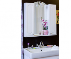 Шкаф-зеркало 80 см, белый, Sanflor Ксения 80