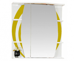 Шкаф-зеркало 70 см, желтый, левый, Misty Каролина 70 L П-Крл02070-315СвЛ