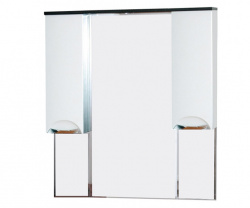 Шкаф-зеркало 105 см, белый/венге, Misty Франко 105 П-Фра04105-252Св