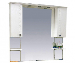 Шкаф-зеркало 120 см, белый фактурный, Misty Олимпия 120 П-Оли02120-012