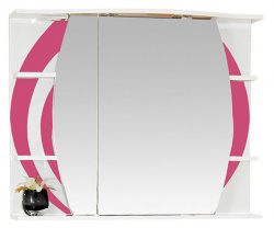Шкаф-зеркало 70 см, розовый, левый, Misty Каролина 70 L П-Крл02070-295СвЛ