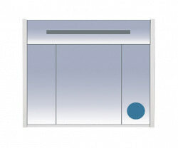 Шкаф-зеркало 85 см, синий зеркальный, Misty Джулия 85 Л-Джу04085-1110