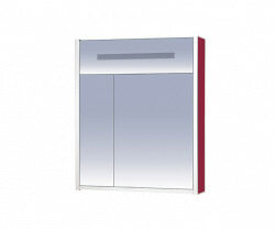 Шкаф-зеркало 65 см, бордовый зеркальный, Misty Джулия 65 Л-Джу04065-1010