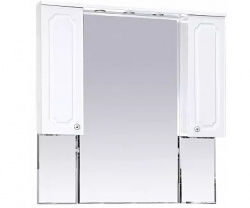 Шкаф-зеркало 105 см, белый металлик, Misty Александра 105 П-Але04105-352Св