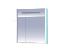 Шкаф-зеркало 65 см, голубой зеркальный, Misty Джулия 65 Л-Джу04065-0610