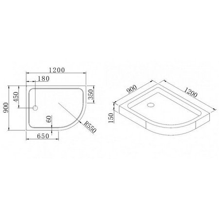 Фотография товара Cezares Tray TRAY-A-RH-120/90-550-15-W-L