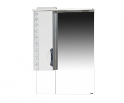 Шкаф-зеркало 70 см, белый/серебряная патина, левый, Misty Престиж 70 L Э-Прсж02070-014ЛСбп
