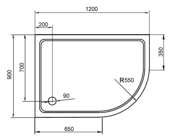 Фотография товара Cezares Tray TRAY-M-RH-120/90-550-35-W-R