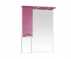 Шкаф-зеркало 65 см, розовая пленка, левый, Misty Жасмин 65 L П-Жас02065-122СвЛ