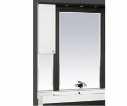 Шкаф-зеркало 90 см, белый/венге, левый, Misty Марсель 90 L П-Мрс02090-252Л