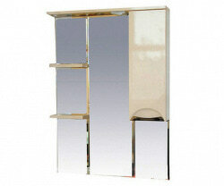 Шкаф-зеркало 85 см, бежевая эмаль, правый, Misty Жасмин 85 R П-Жас02085-031СвП