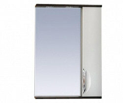 Шкаф-зеркало 55 см, белый/венге, правый, Misty Франко 55 R П-Фра04055-252СвП