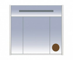 Шкаф-зеркало 90 см, коричневый зеркальный, Misty Джулия 90 Л-Джу04090-1410
