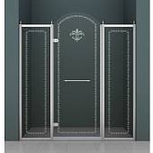 Душевая дверь в нишу 150 см, профиль хром, левая, Cezares RETRO-B-13-150-CP-Cr-L