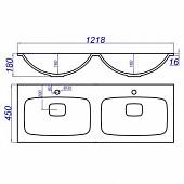 Раковина 120 см, двойная, Aqwella Malaga Mal.12.04.D