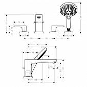 Смеситель на борт ванны, хром, Hansgrohe Metropol 32553000