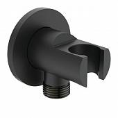 Фиксированный держатель для душевой лейки с подключением душевого шланга, черный матовый, Ideal Standard Idealrain BC807XG