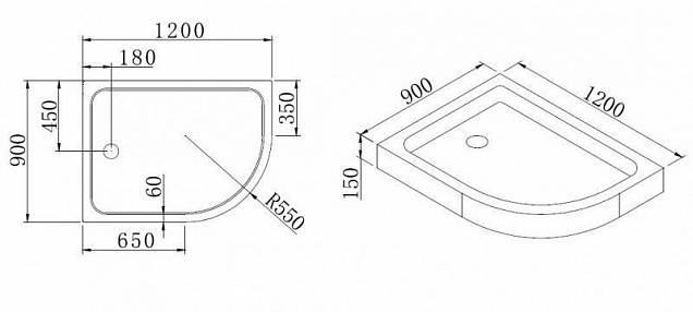 Фотография товара Cezares Tray TRAY-A-RH-100/80-550-15-W-R