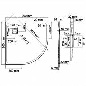 Душевой поддон 90х90 см WasserKRAFT Leine 35T01