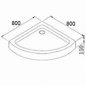 Душевой поддон 80х80 см Cezares TRAY-A-R-80-550-15-W