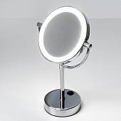 Зеркало косметическое 20 см, с подсветкой, увеличением, WasserKraft K-1005