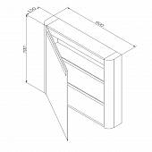 Шкаф-зеркало 80 см, табачный дуб, правый, Am.Pm Sensation M30MCR0801TF