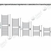 Полотенцесушитель водяной 80х50, хром Curve ЛZ(г) НИКА