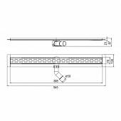 Душевой канал 885 мм АСO Showerdrain B из нерж.стали (канал + решетка "Волна" + сифон) 90108072