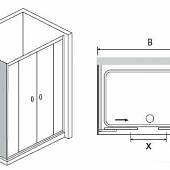 Душевой уголок 170х80 см, стекло прозрачное, проф. хром, RGW Classic CL-43 (RGW CL-10+RGW Z-12) 040943178-11