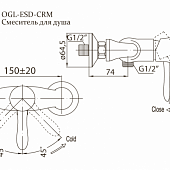 Смеситель для душа BelBagno Oglio OGL-ESDM-CRM