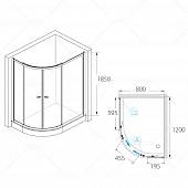 Душевой уголок 80х120 см, стекло шиншилла, RGW Classic CL-61 04096182-51