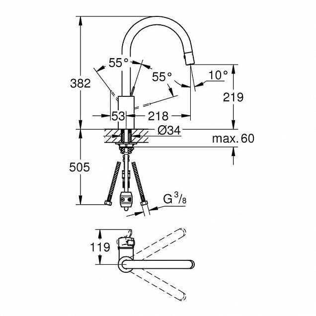 Фотография товара Grohe Eurosmart Cosmopolitan   31481000Gr