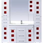 Шкаф-зеркало 80 см, белый/красный, правый, Misty Кармен 80 R П-Крм04080-2615П