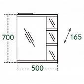 Шкаф-зеркало 50 см, белый, левый, СаНта Ника фацет, L 101084