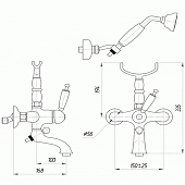 Смеситель для ванны Migliore Oxford ML.OXF-6302.CR