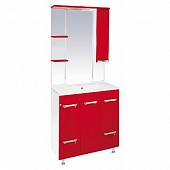 Шкаф-зеркало 75 см, красная пленка, правый, Misty Кристи 75 R П-Кри02075-042СвП