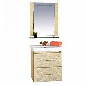 Комплект мебели подвесной 80 см, золотая кожа, Misty Гранд Lux 80 Флораль Л-Грл01080-169П2ЯФл-K
