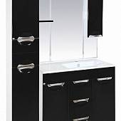 Шкаф-зеркало 90 см, черный, правый, Misty Кристи 90 R П-Кри02090-021СвП