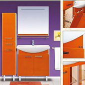 Комплект мебели напольный прямая 75 см, оранжевая, Misty Джулия 75 Л-Джу01075-1310Пр-K