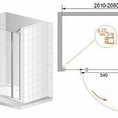 Душевая дверь в нишу 205 см, профиль хром, Cezares VERONA-B-13-90+60/60-C-Cr