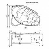 Панель фронтальная 160 см, черная, правая, Aquanet Jamaica 160 R 00165313